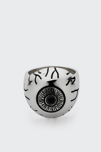 Eyeball Ring Large, black sapphire