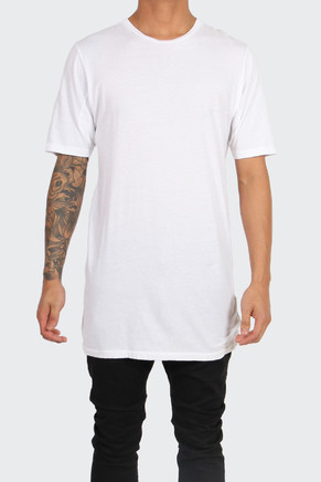 LONG WHITE RAIN T-SHIRT (RIBBED), WHITE