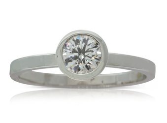 karen walker white gold .50ct diamond ring