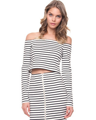 Breton Stripe Off Shoulder Top