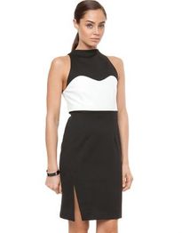 Ponti High Neck Bonded Dress