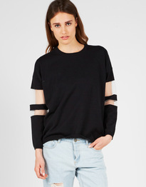 Contrast Mesh Knit Jumper