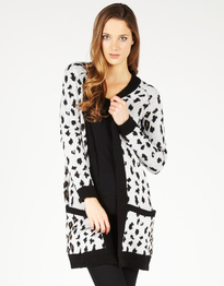 Animal Print Long Knit Cardi