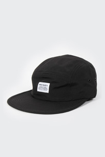 Foldable Nylon 5 Panel Cap, Black