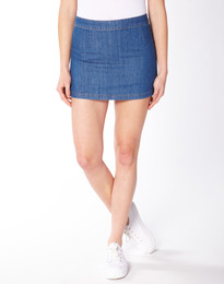 Zip Detail Denim Skirt