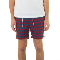 RPM - Baggy Short - Navy/Burgandy Stripe