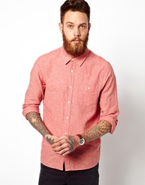 Shirt In Long Sleeve With Linen Mix