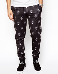 Skinny Sweatpants With All Over Print