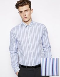 Smart Shirt With Pin Stripe And Long Sleeves