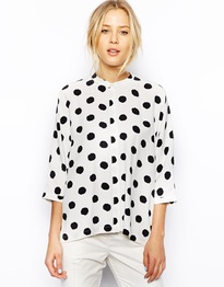 Blouse with Batwing Sleeve in Smudge Spot