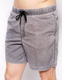 Swim Shorts In Mid Length With Acid Wash