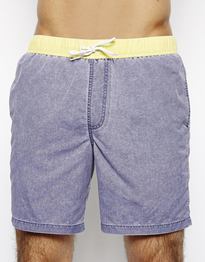 Swim Shorts In Mid Length With Contrast Waistband