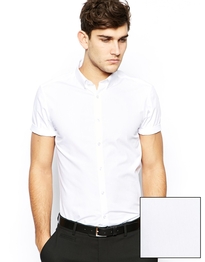Smart Shirt In Short Sleeve With Button Down Collar In Cotton