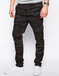 Skinny Chinos In Overdyed Camo