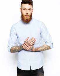 Oxford Shirt In Blue With Long Sleeves