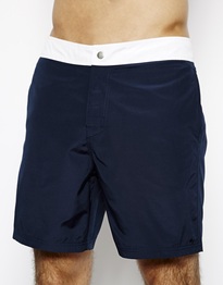 Swim Shorts In Mid Length With Contrast Waistband
