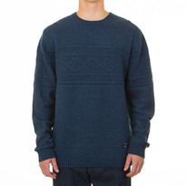 Huffer - Wool Cabled Crew - Navy