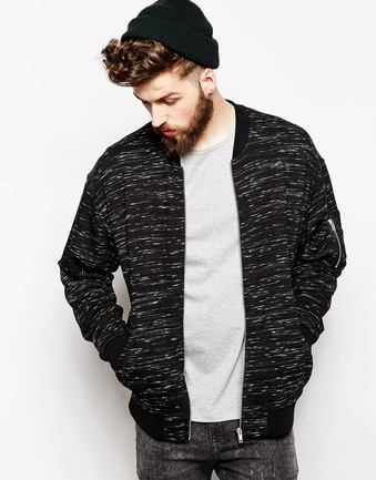 Oversized MA1 Bomber In Textured Jersey