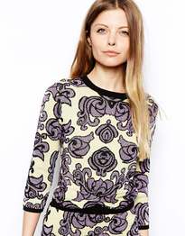 Jacquard Jumper with Knot Front