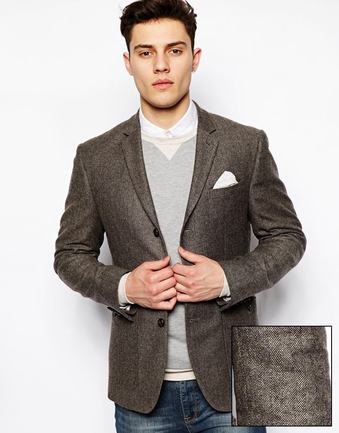 Slim Fit Blazer In Tweed