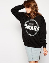 Boyfriend Sweatshirt with C'est En Vogue
