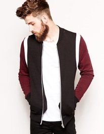 Bomber In Jersey With Cut & Sew Panels