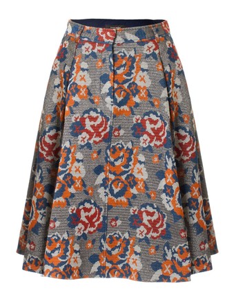 Scorned Skirt - Tapestry Floral Blue