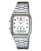 casio classic analogue duo watch (silver)