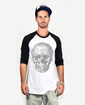 fourfontaine skull it raglan tee (white/black)