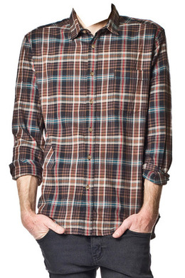 neo shirt, brown check