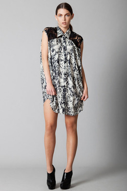 peace on earth shirt dress, black/ivory print