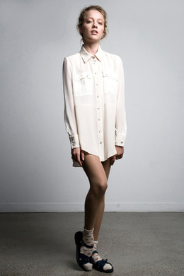 crossroads silk shirt, creme or black