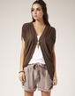 drape contrast knit cardi