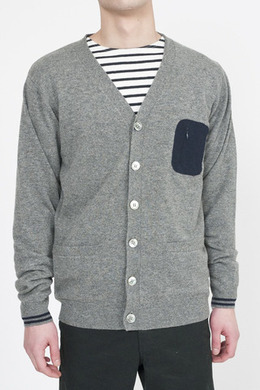 aspin cardigan, grey melange