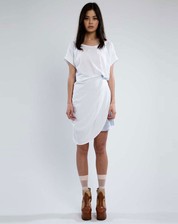 Draped Tee Dress - White / Glacier