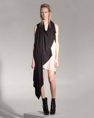 Double Layer Dress - Black/Sand