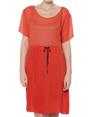 Pleat Dress - Fanta