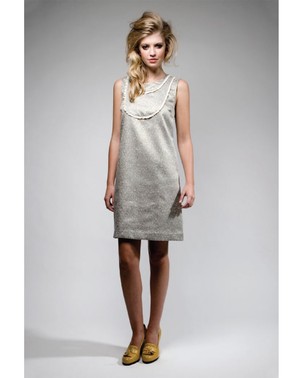 Frill Necklace Dress - Oyster