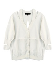 Split Up Cardigan - White