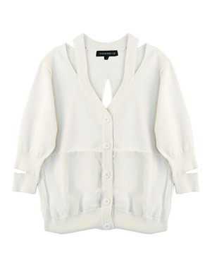 Split Up Cardigan - White