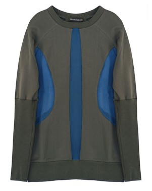 Cut-Out Sweater - Charcoal / Petrol