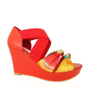 Sydney Wedge - Melon/Silk Multi