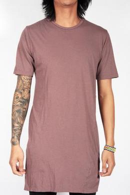 LONG WHITE RAIN T-SHIRT (RIBBED) PLUM