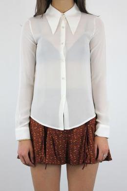 Pinked Pointed Collar Blouse