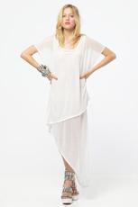 assymetrical dress, white