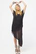 assymetrical dress, black