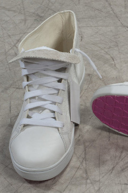 1.0 SNEAKERS, WHITE LEATHER/WHITE/MAGENTA