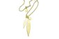 9k yellow gold karen walker two leaf necklace