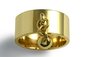 9k yellow gold karen walker ball and chain ring