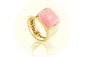 9k yellow gold huffer pink 'do your thing' ring